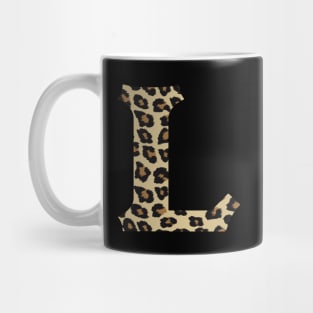 Letter L Leopard Cheetah Monogram Initial Mug